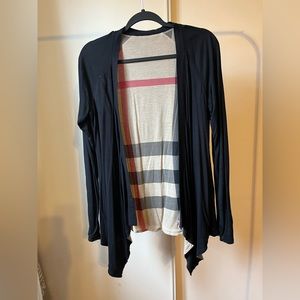 Burberry black open cardigan